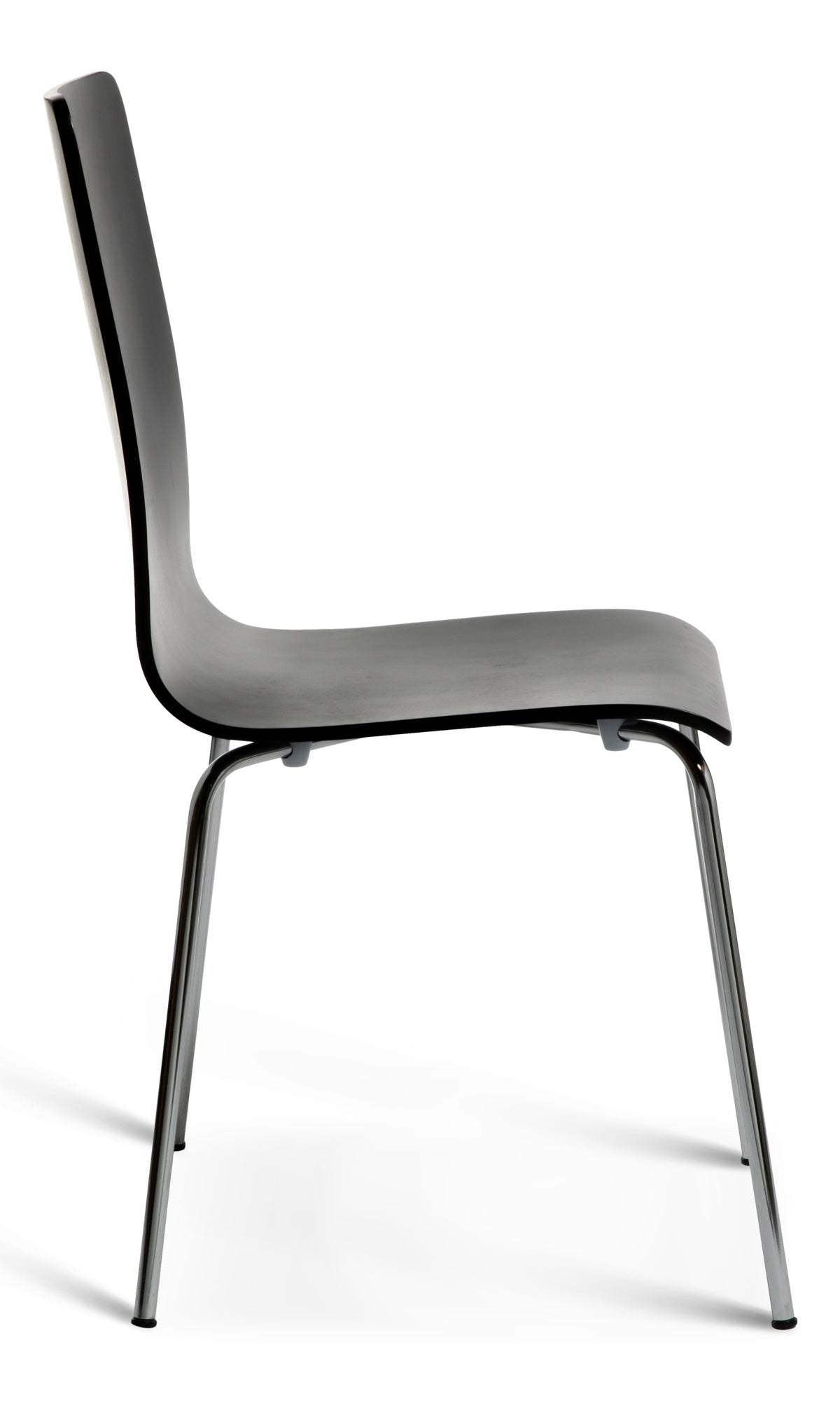Madison Black and Chrome Dining Chair Side View