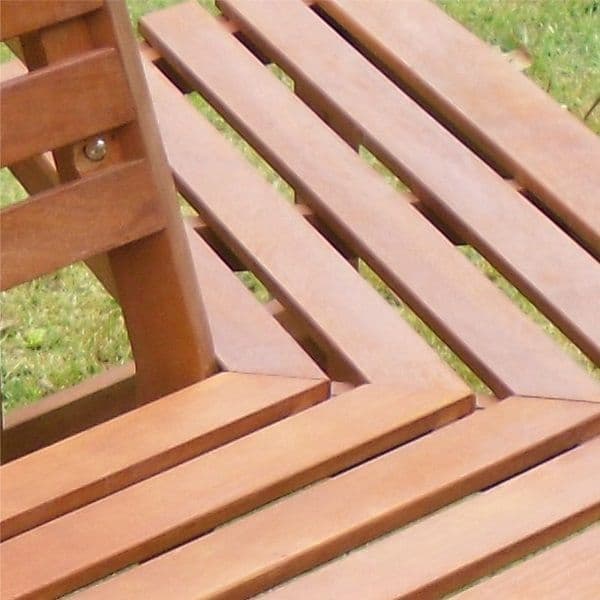 Henley Hardwood 1/2 Tree Seat Garden Bench Detail
