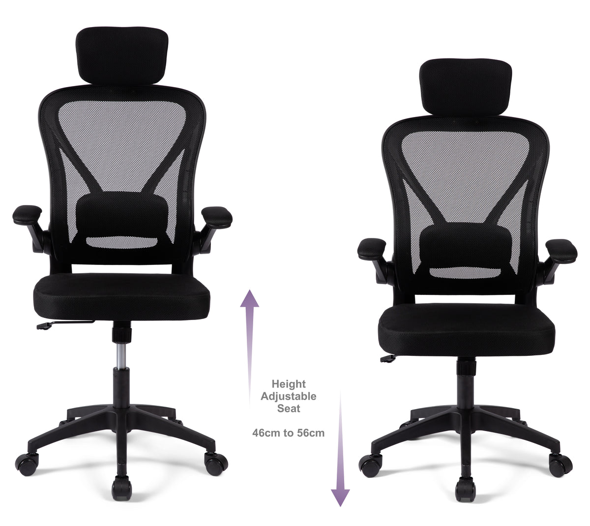 Litton Mesh Back Home Office Chair Black 1/2 Price Deal