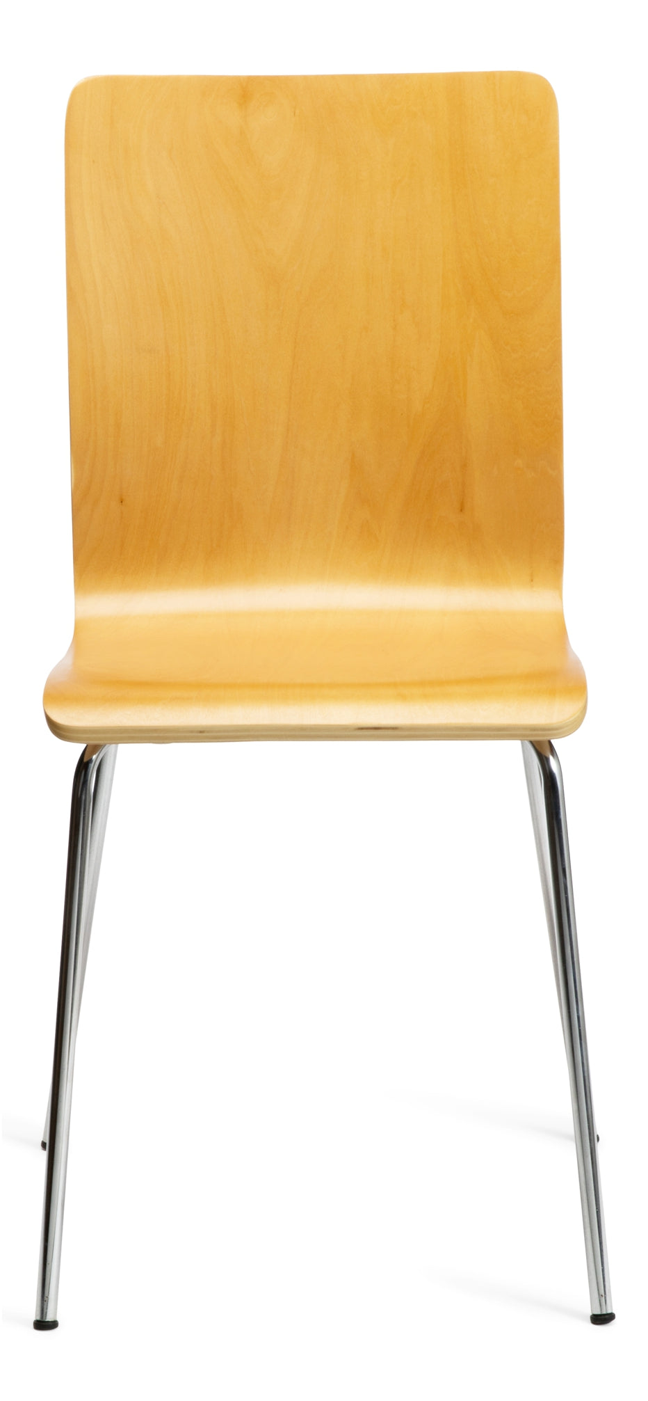 Madison Natural and Chrome Dining Chair Front View