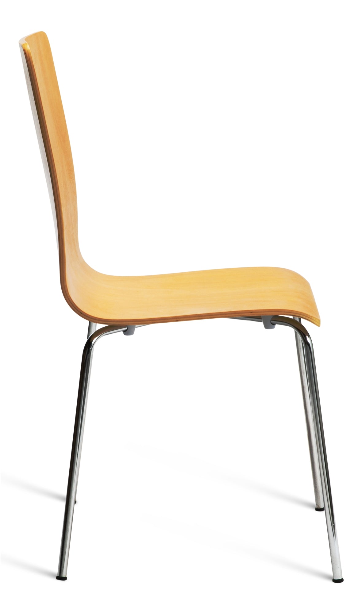 Madison Natural and Chrome Dining Chair Side View