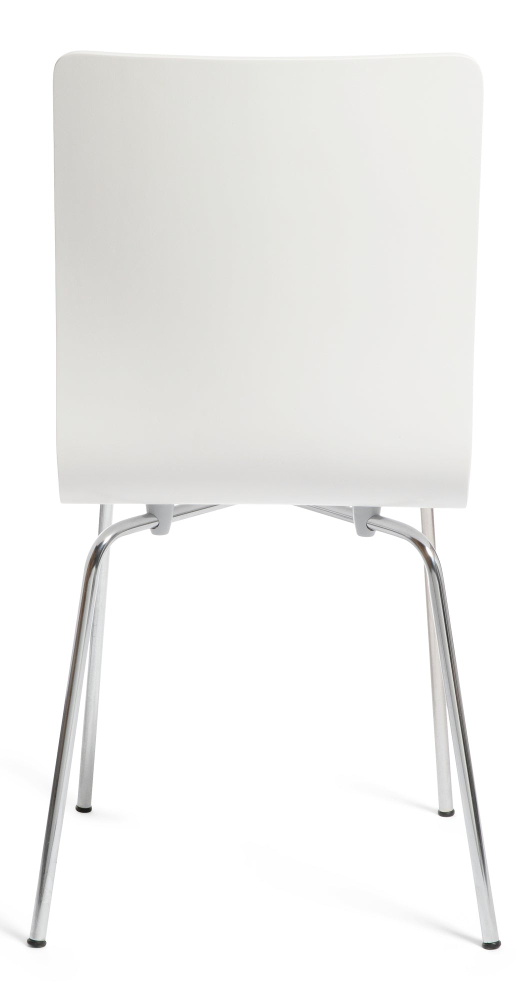 Madison White & Chrome Dining Chair Back View