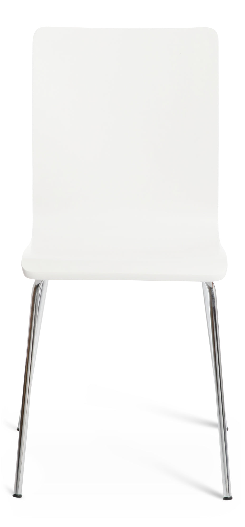 Madison White & Chrome Dining Chair Front View