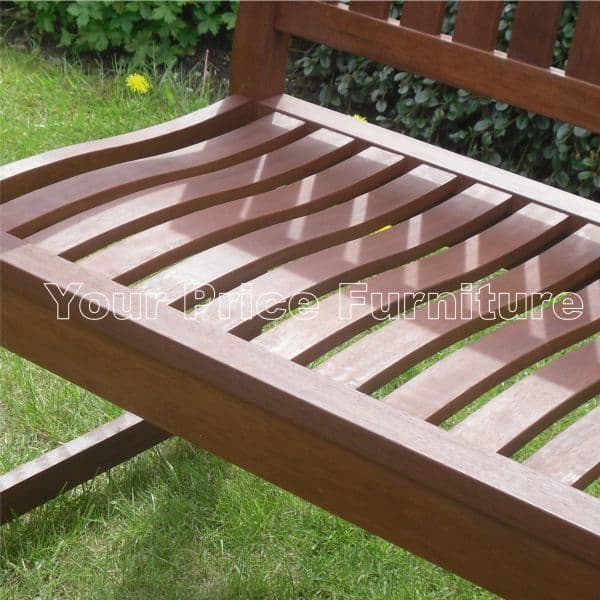 Henley Hardwood 3 Seat Garden Bench Detail
