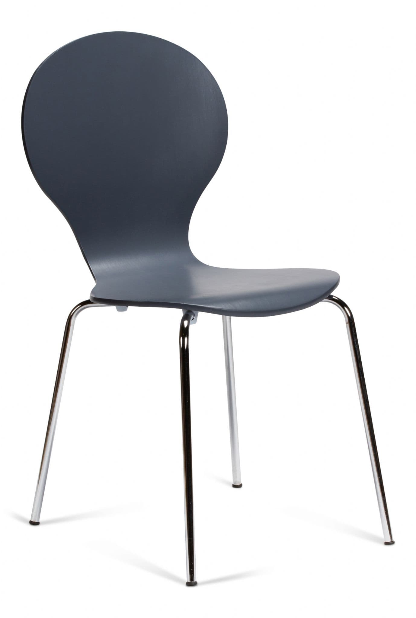 Kimberley Dining Set Natural Table & 4 Slate Grey Chairs - Chair Front View