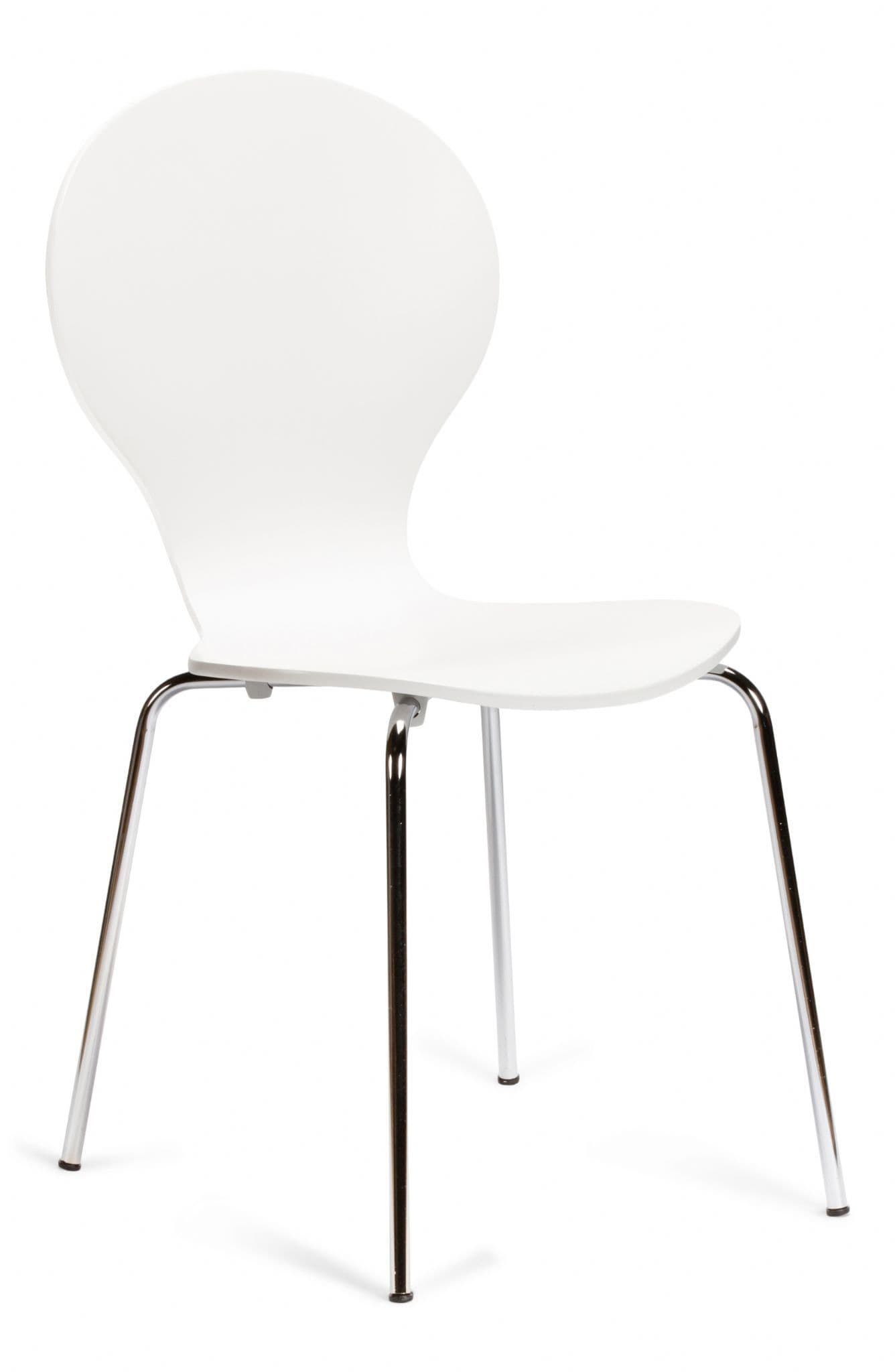 Kimberley Dining Set Natural Table & 4 White Chairs - Chair Front View