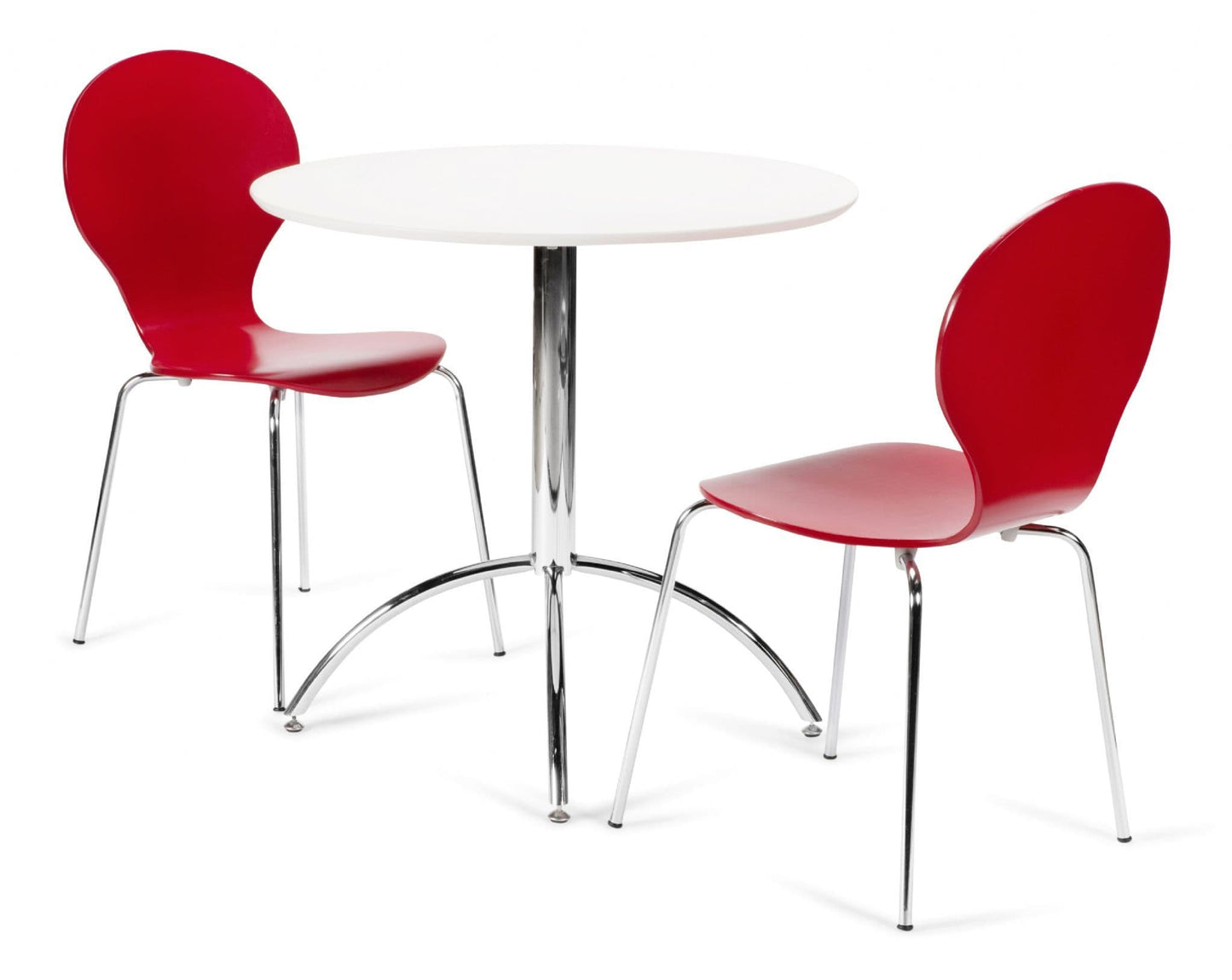 Kimberley Dining Set White Table & 2 Red Chairs