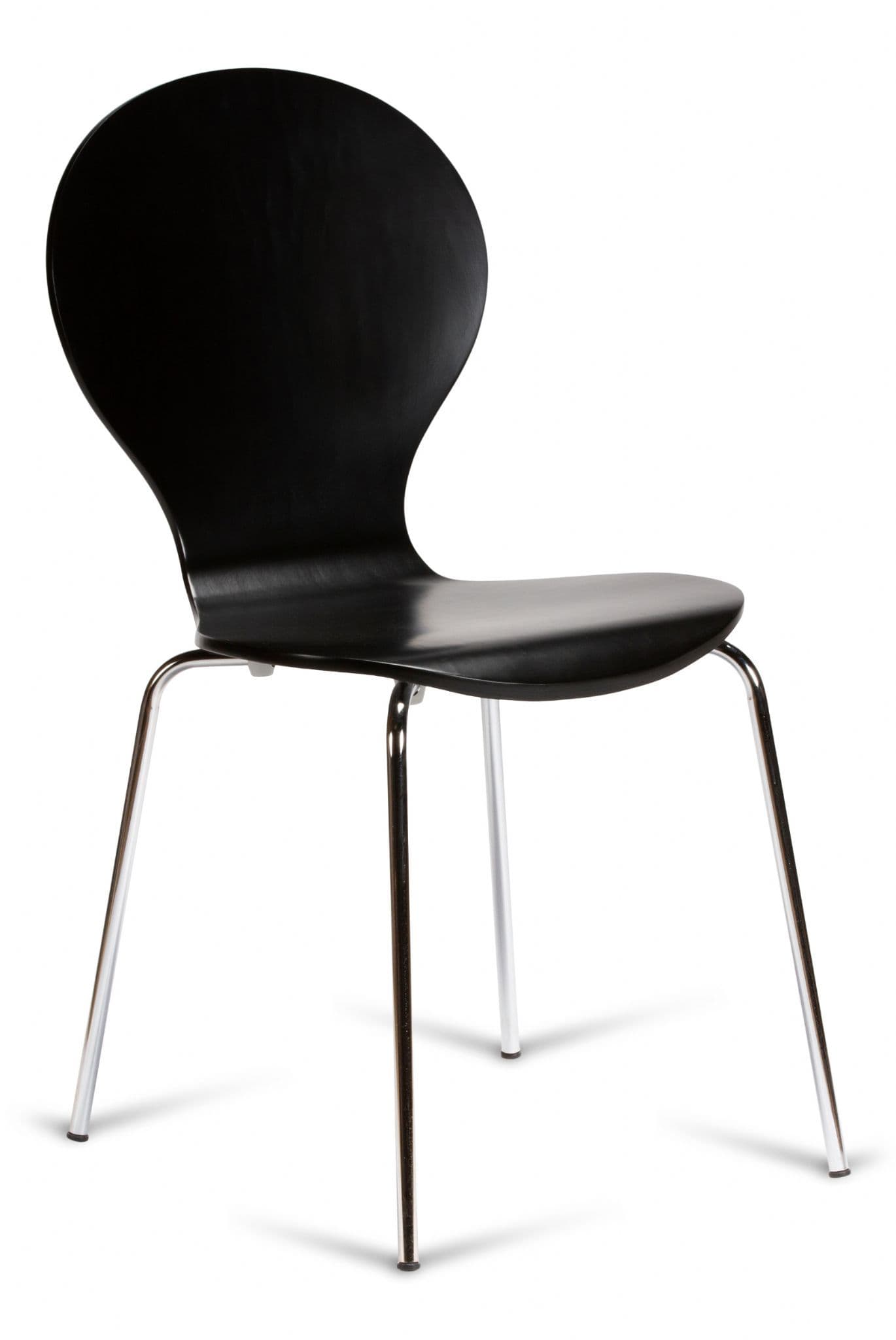 Kimberley Dining Set White Table & 4 Black Chairs - Chair Front View