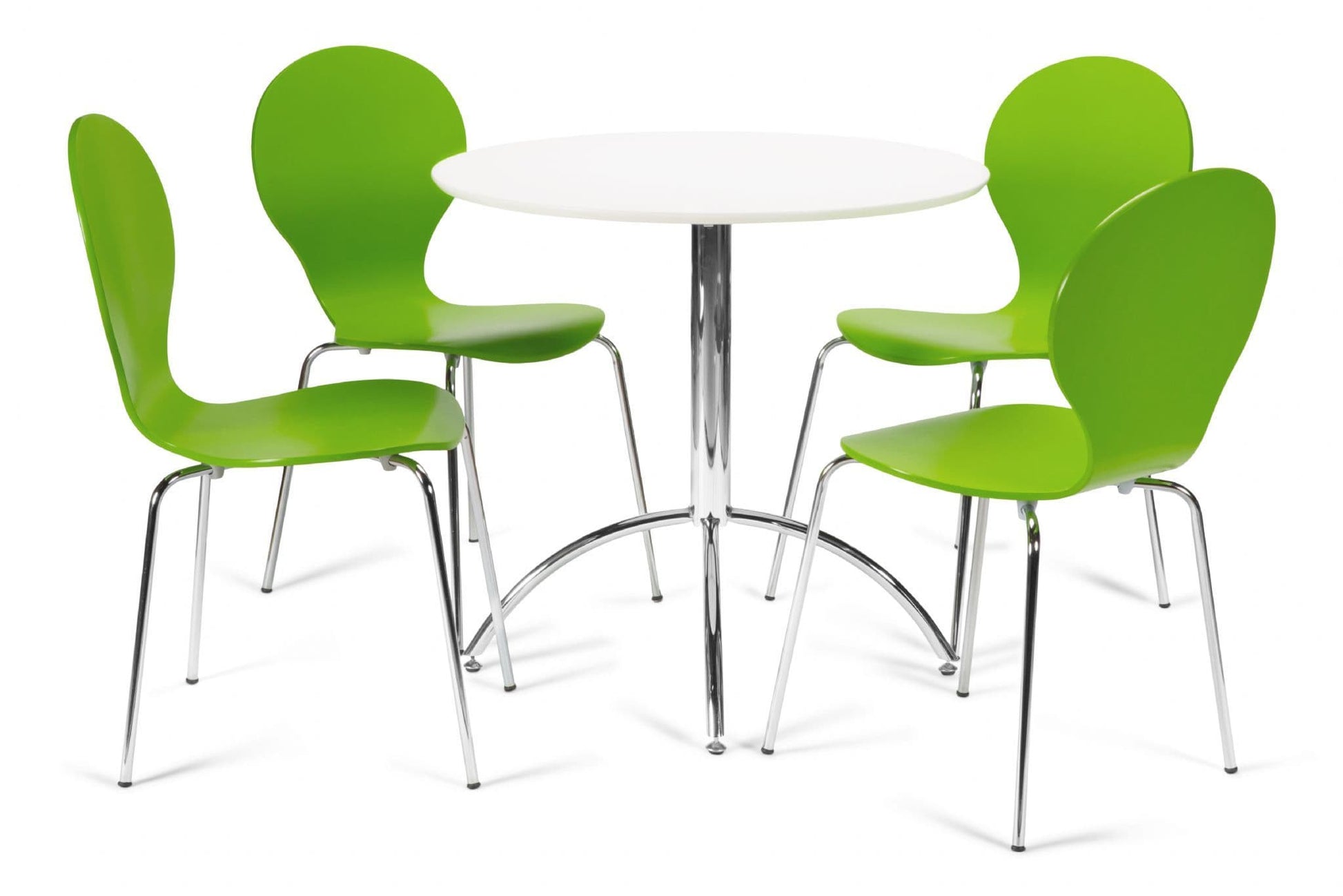 Kimberley Dining Set White Table & 4 Green Chairs