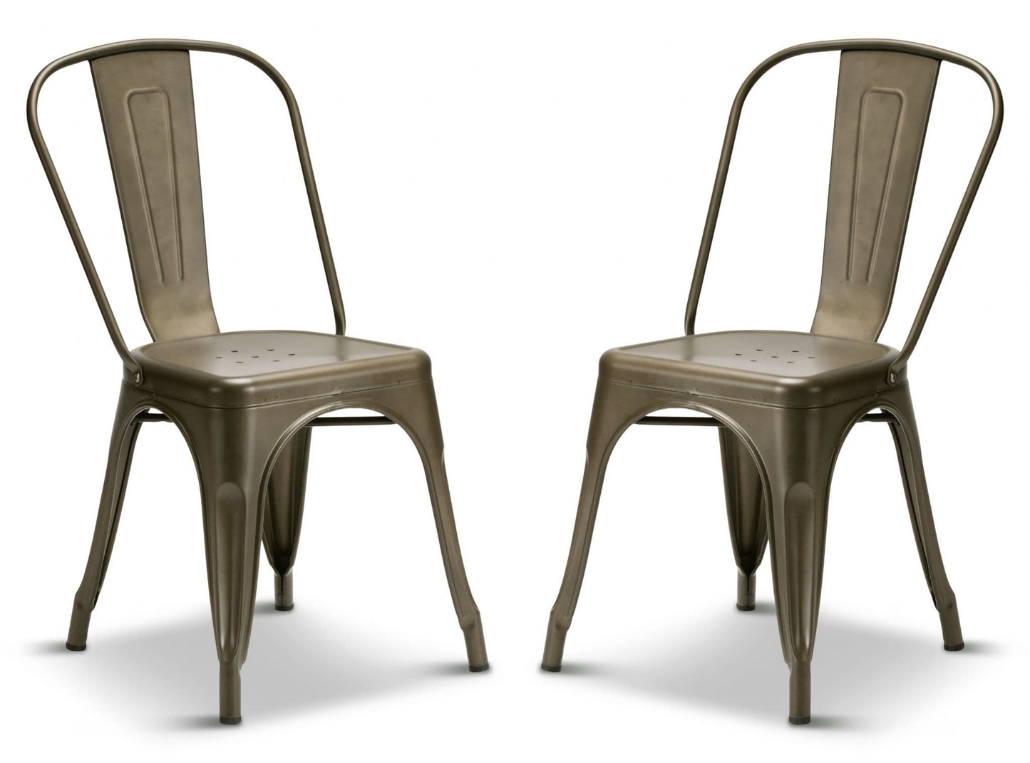 2 Gun Metal Industrial Tolix Style Dining Chairs