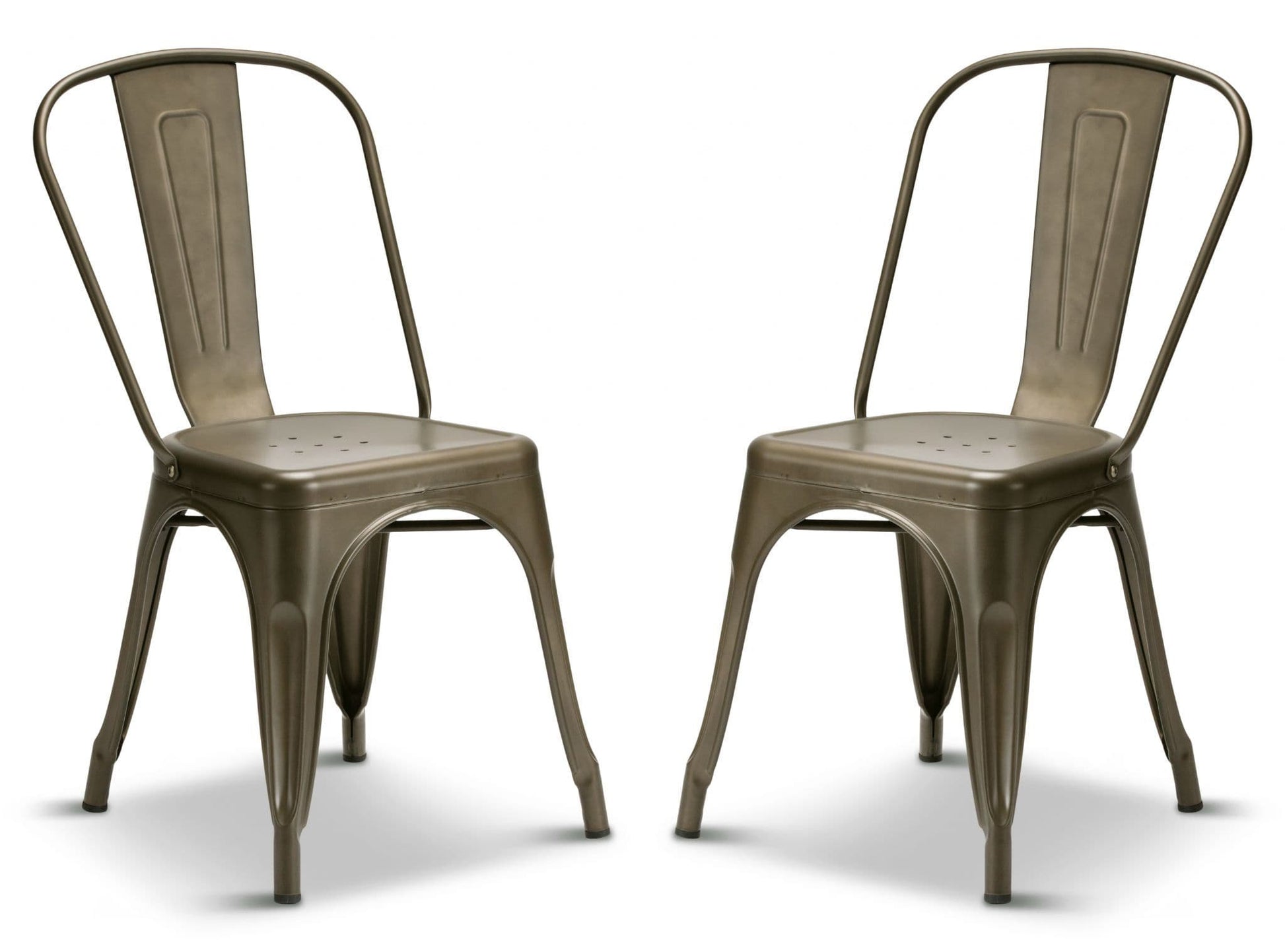 2 Gun Metal Industrial Tolix Style Dining Chairs