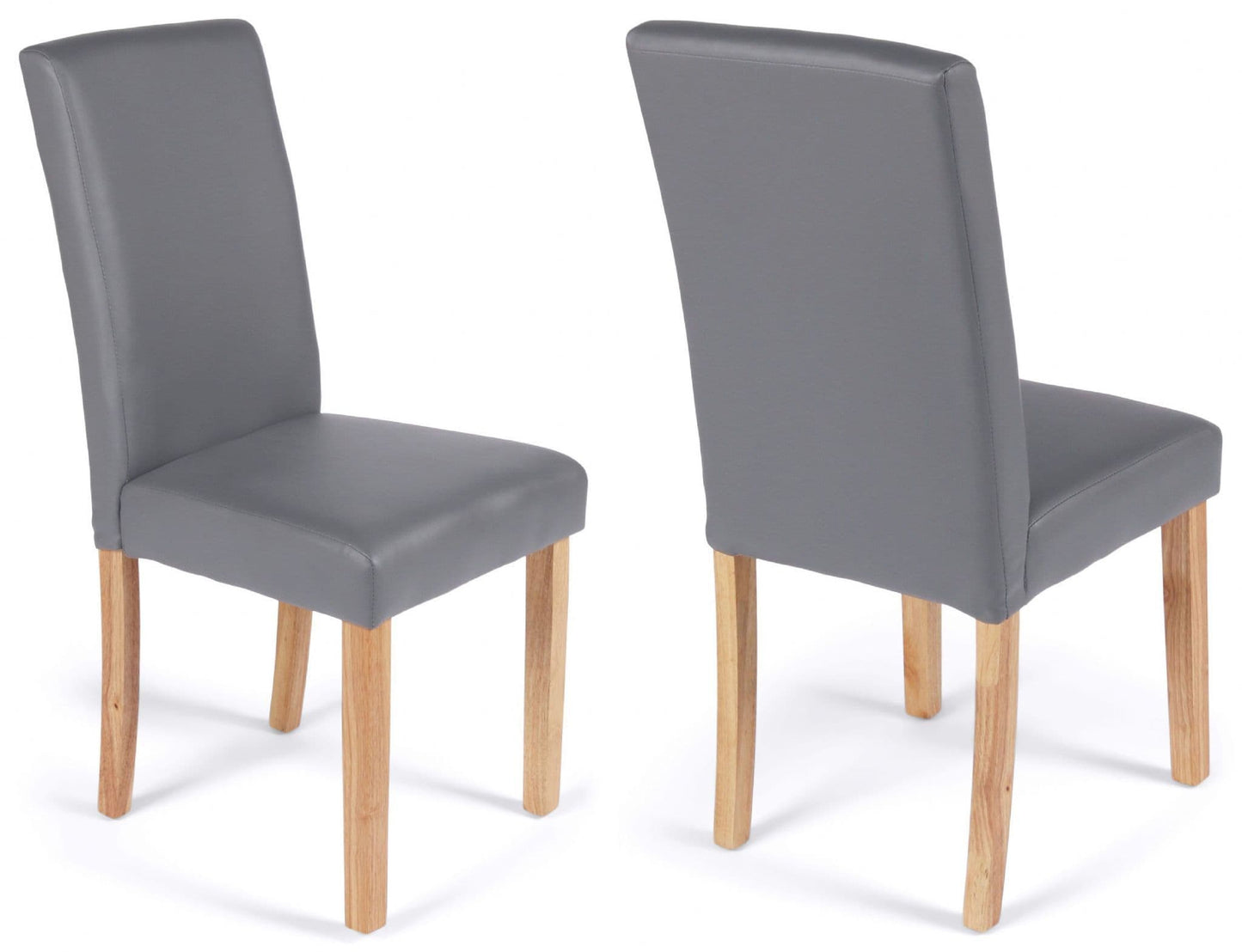 2 Chester Grey Faux Leather Dining Chairs