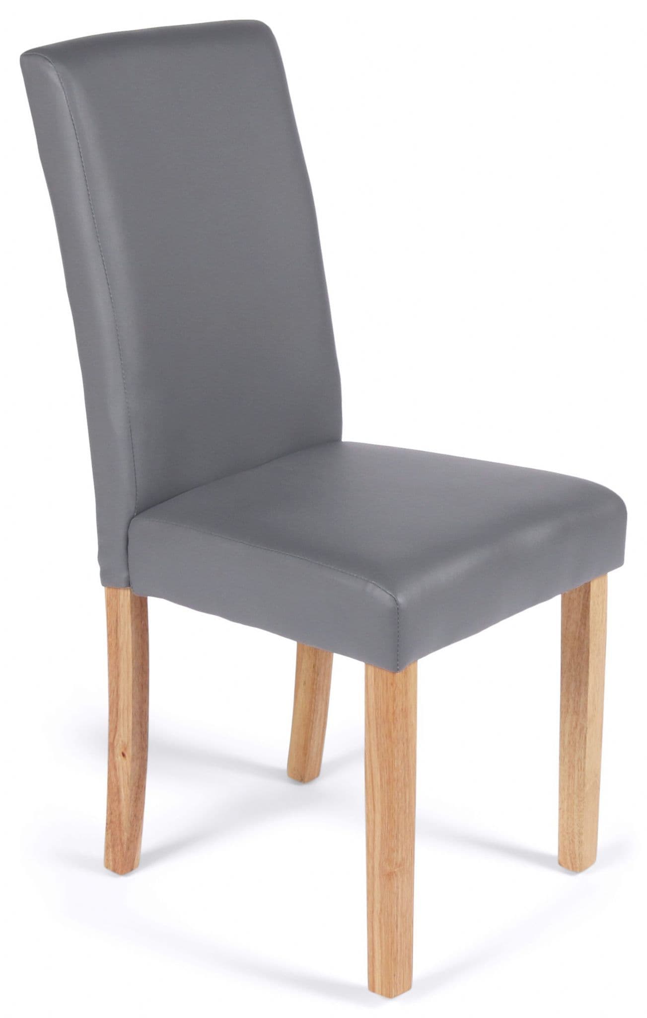 Chester Grey Faux Leather Dining Chairs Front View
