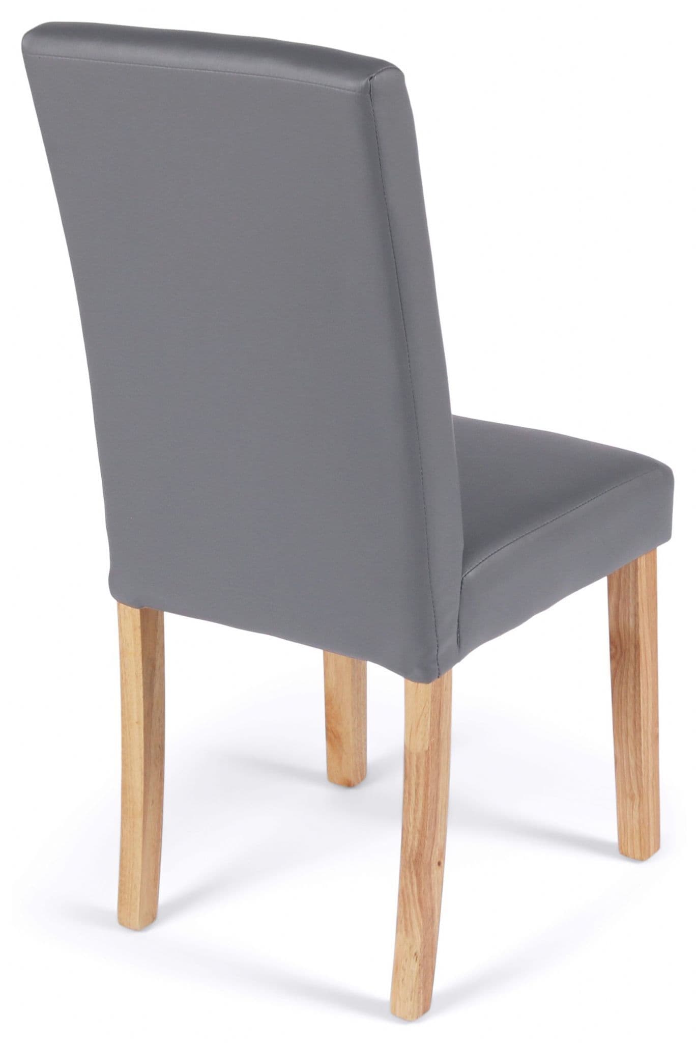 Chester Grey Faux Leather Dining Chairs Rear View