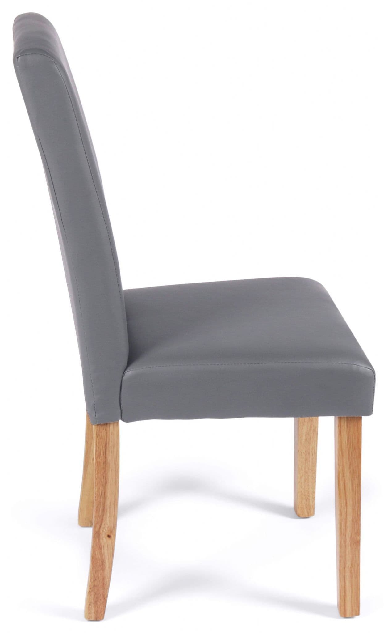 Chester Grey Faux Leather Dining Chairs Side View