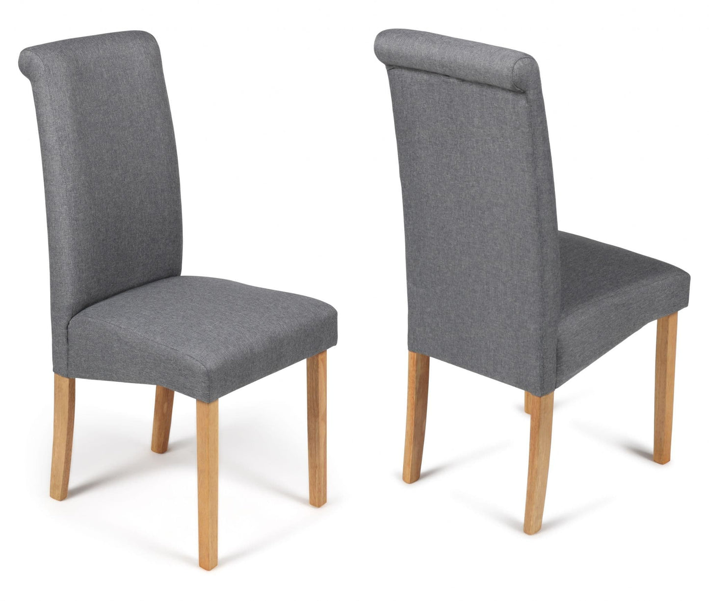 2 Roma Grey Fabric Dining Chairs - SKU AB-ROMA-FAB-GR2 – EAN 0703694050619
