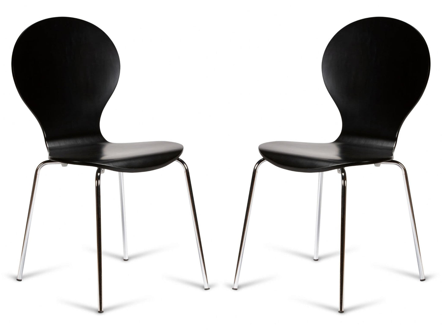 2 Kimberley Black & Chrome Dining Chairs