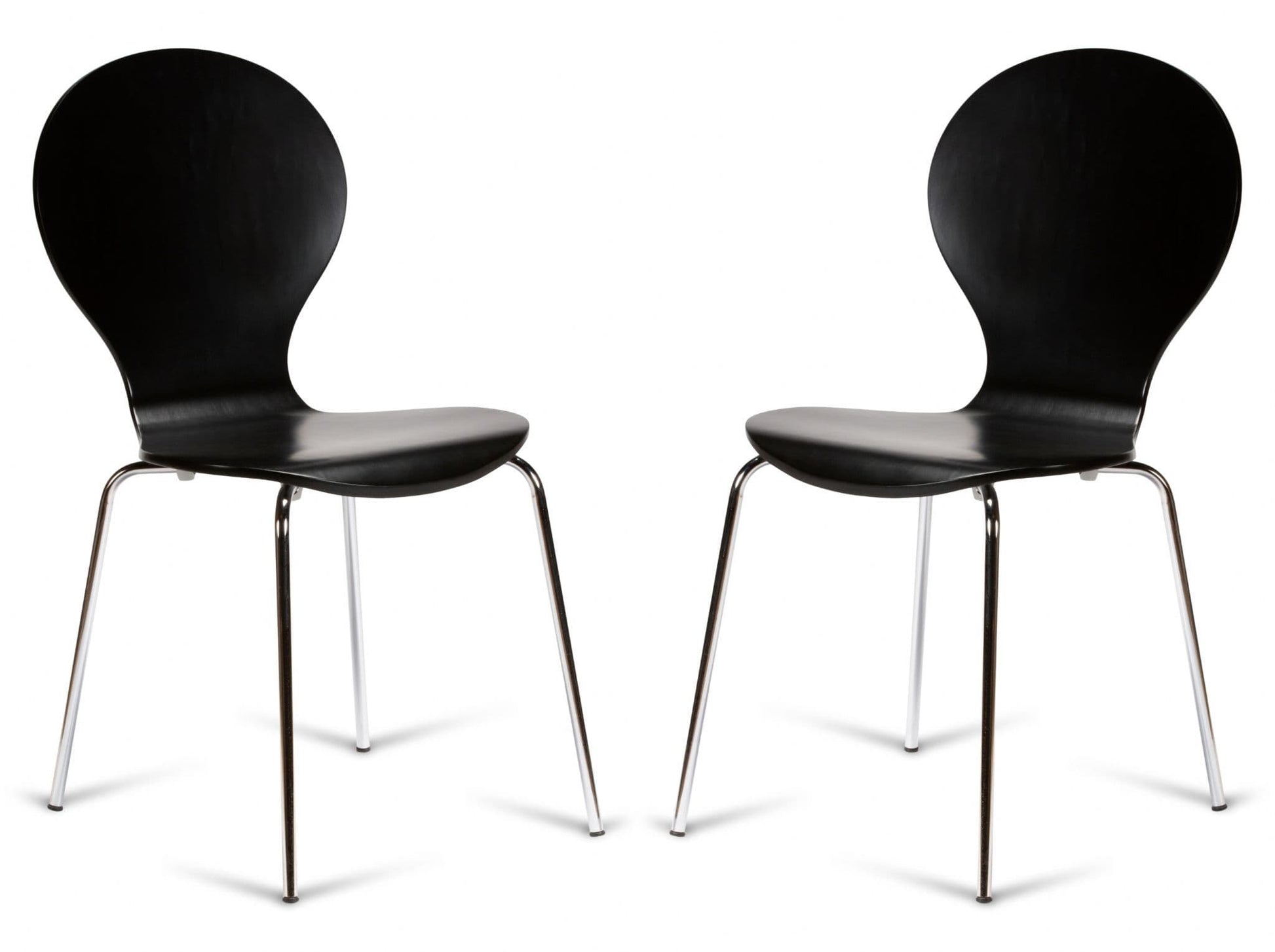2 Kimberley Black & Chrome Dining Chairs