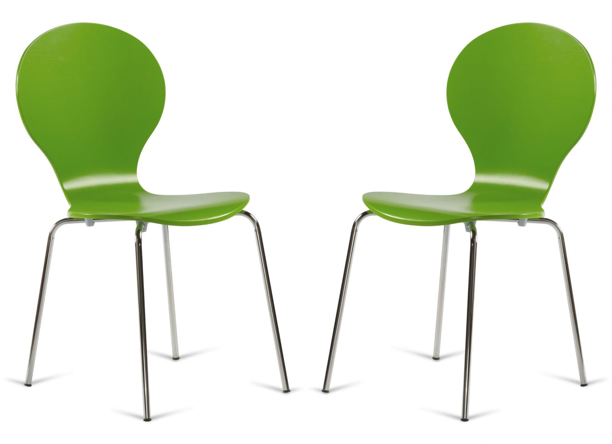 2 Kimberley Green & Chrome Dining Chairs