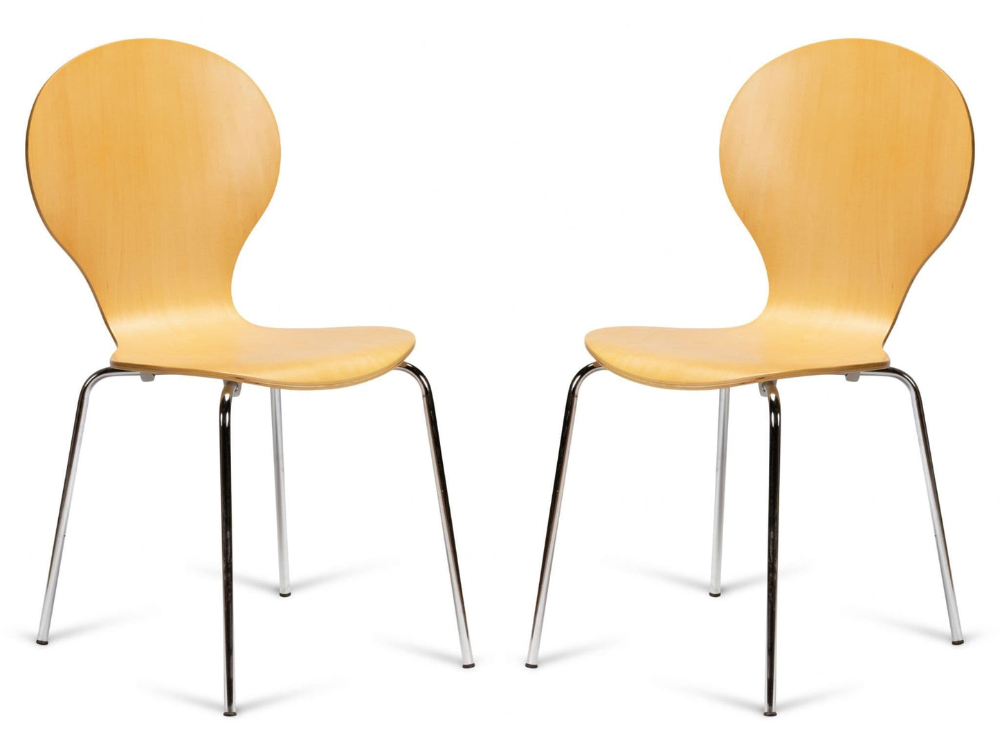 2 Kimberley Natural & Chrome Dining Chairs