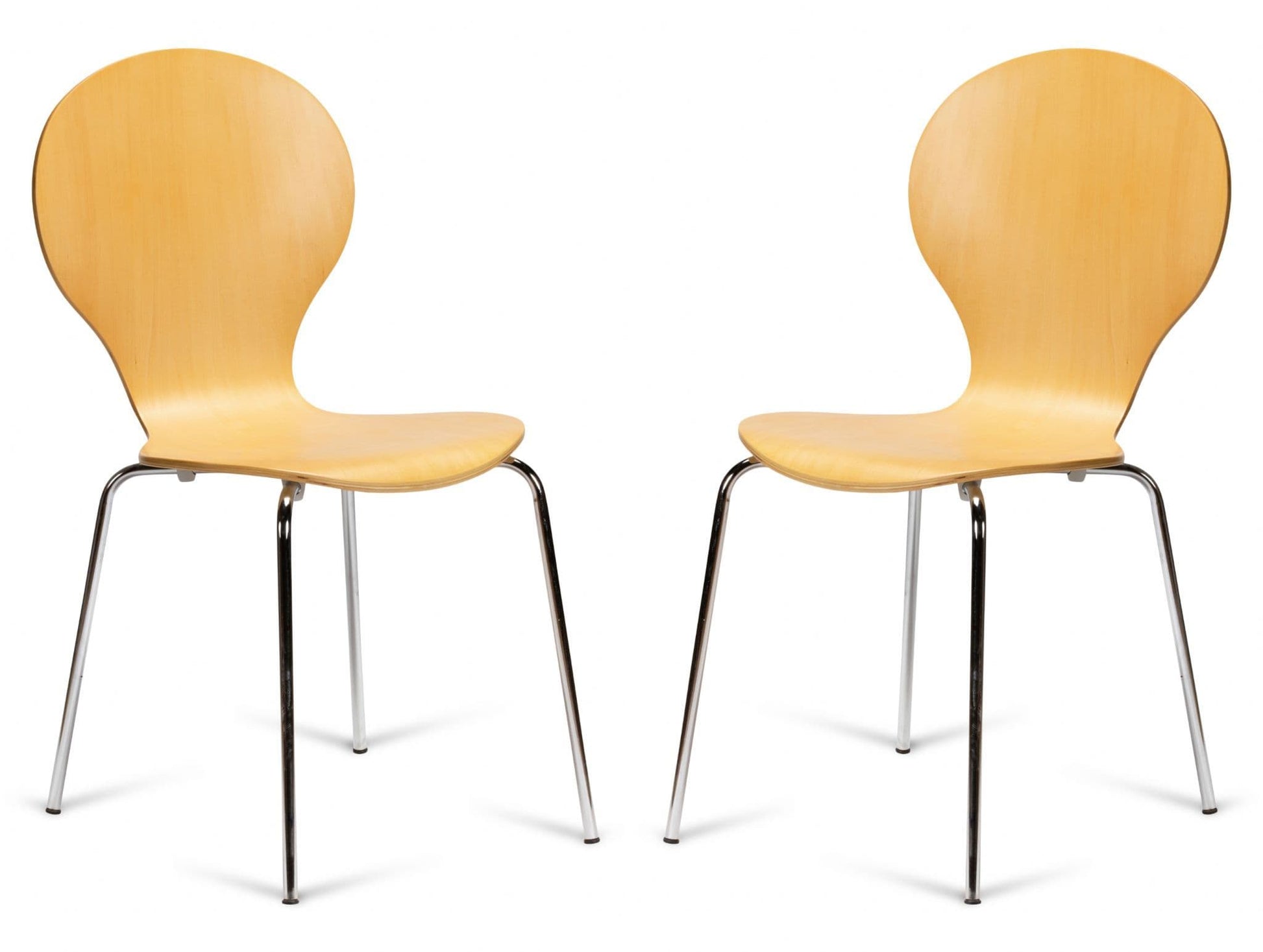 2 Kimberley Natural & Chrome Dining Chairs