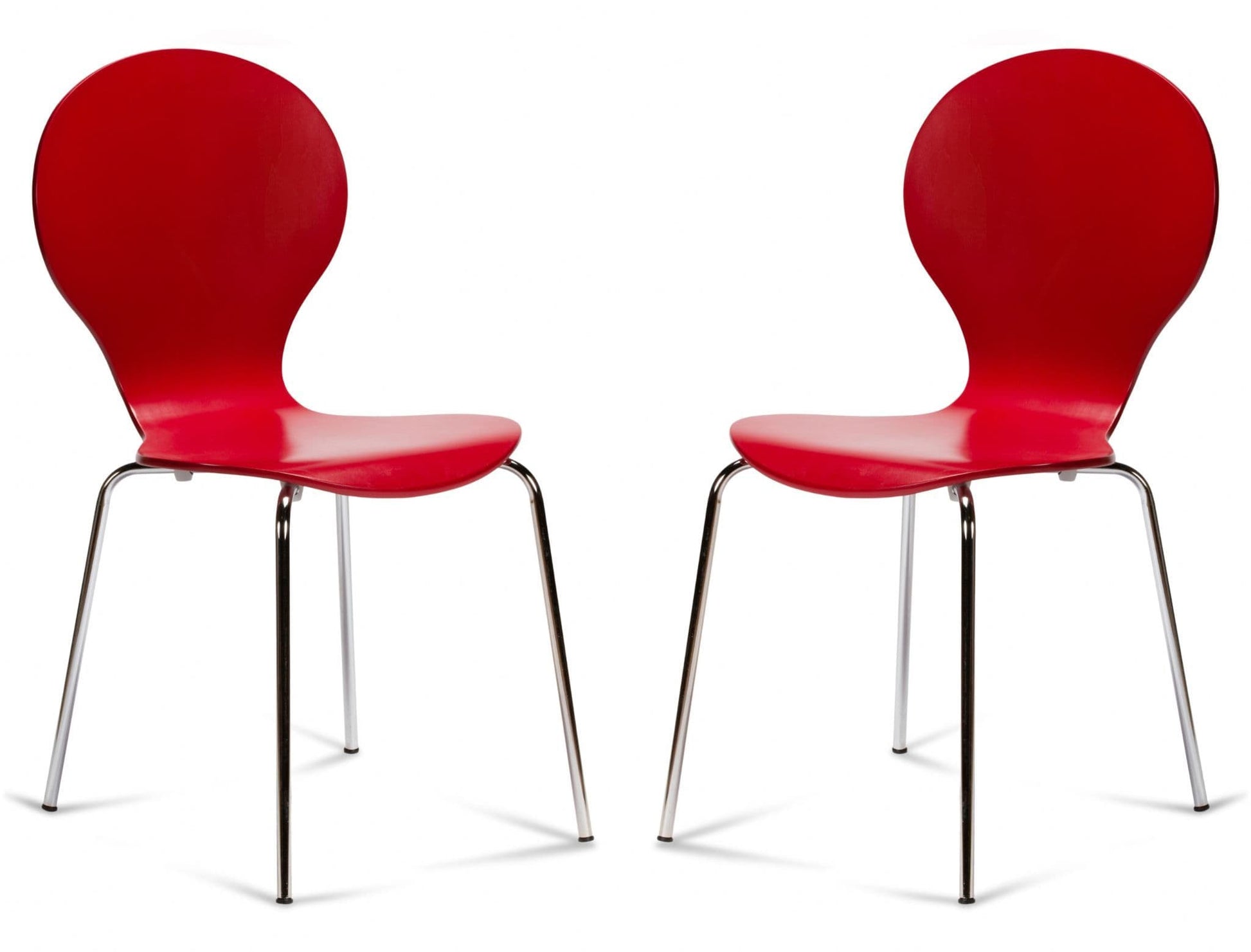 2 Kimberley Red & Chrome Dining Chairs