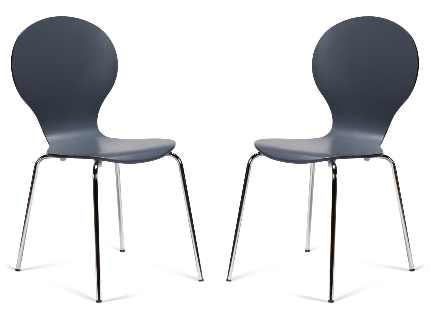 2 Kimberley Slate Grey & Chrome Dining Chairs