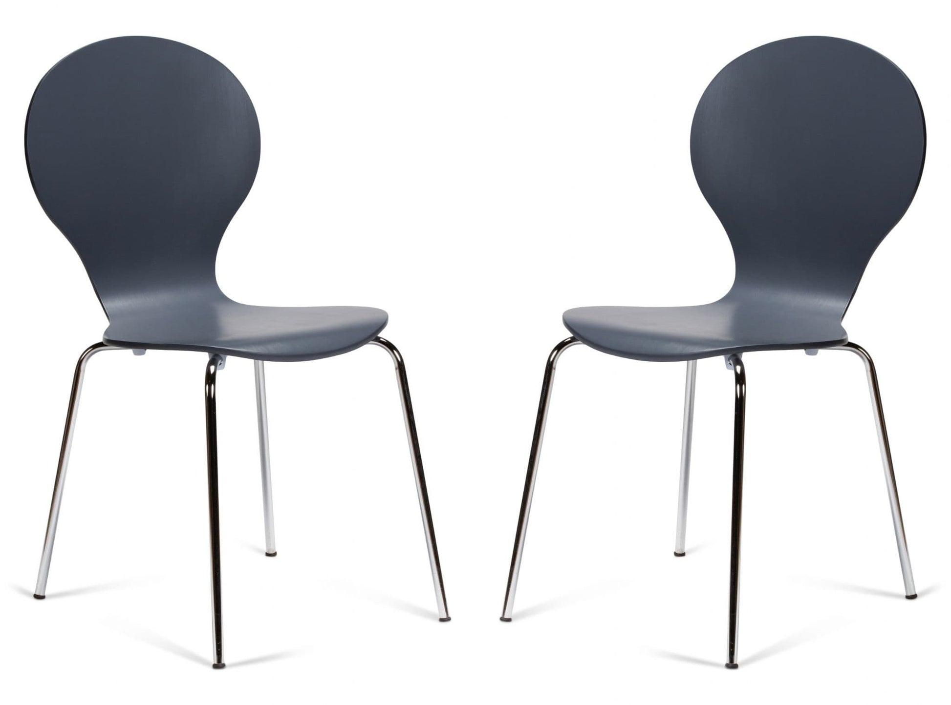 2 Kimberley Slate Grey & Chrome Dining Chairs