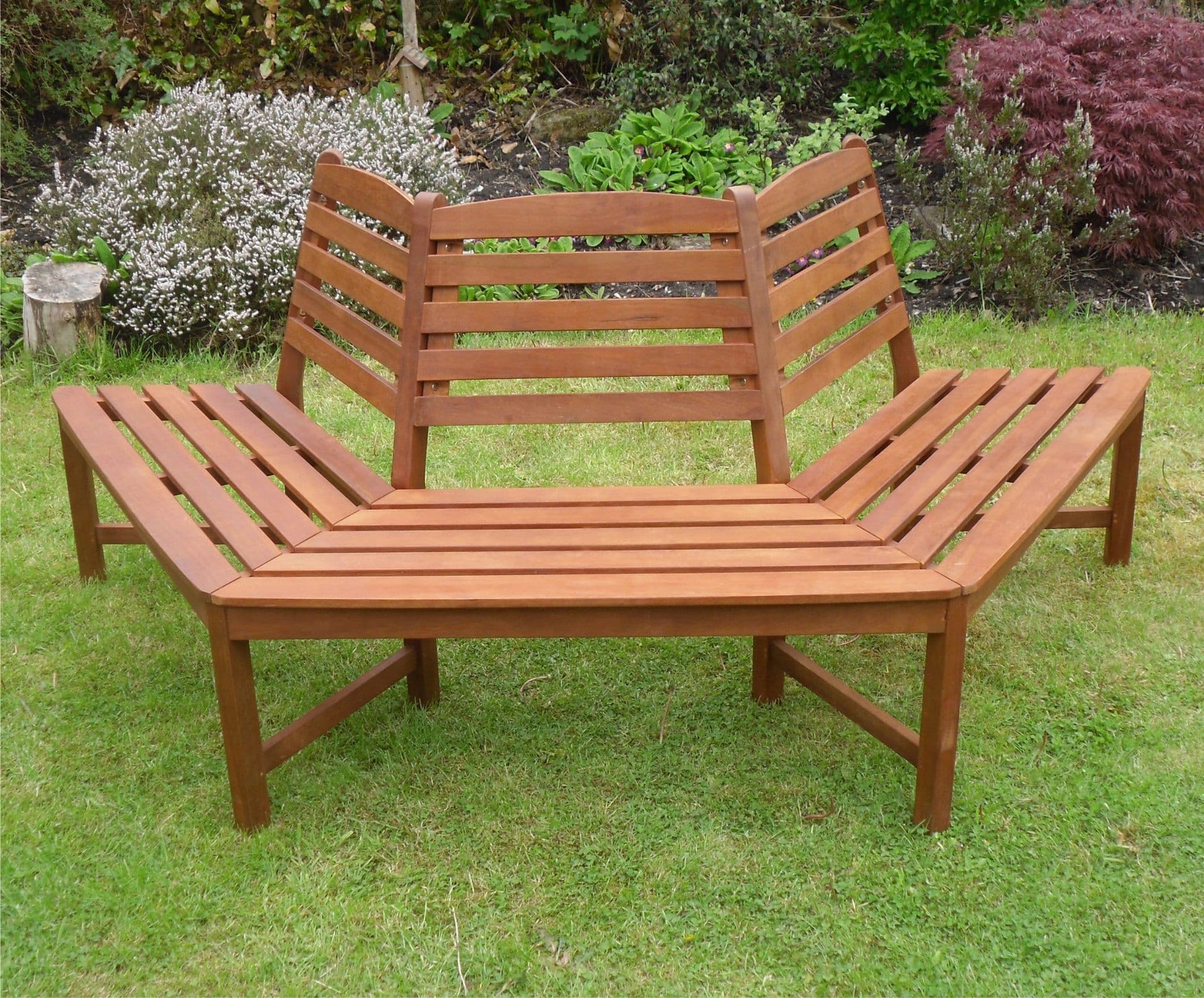Henley Hardwood 1/2 Tree Seat Garden Bench