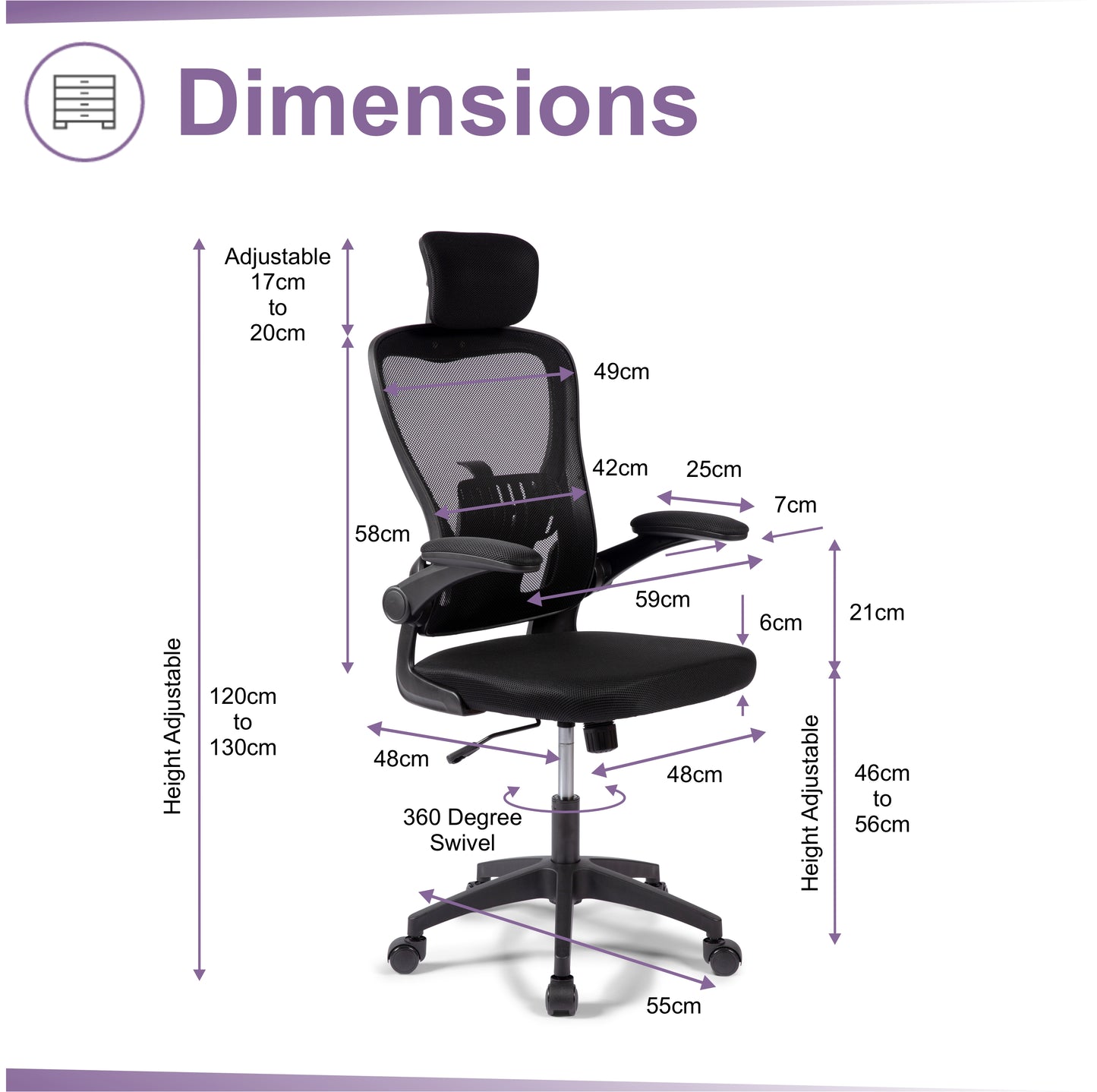 Baslow Mesh Back Home Office Chair Black 1/2 Price Deal