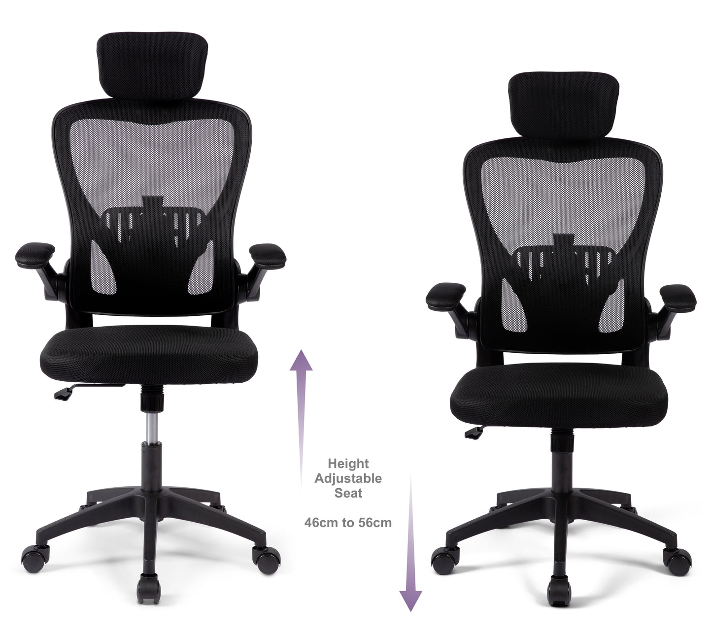 Baslow Mesh Back Home Office Chair Black 1/2 Price Deal