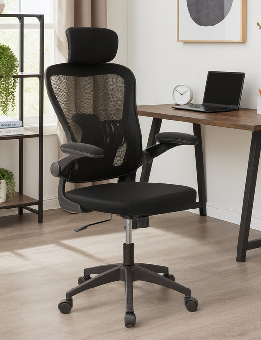 Baslow Mesh Back Home Office Chair Black 1/2 Price Deal