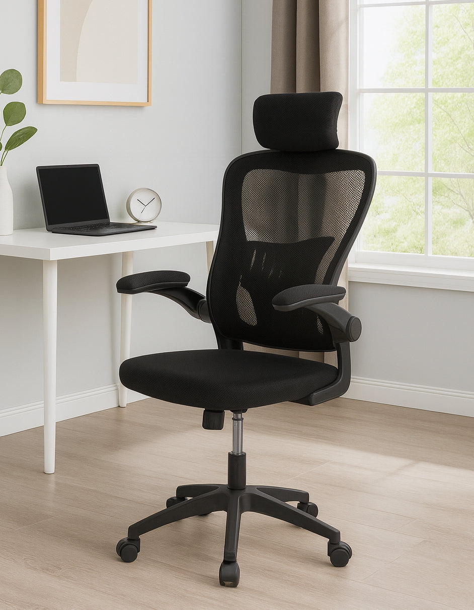 Baslow Mesh Back Home Office Chair Black 1/2 Price Deal