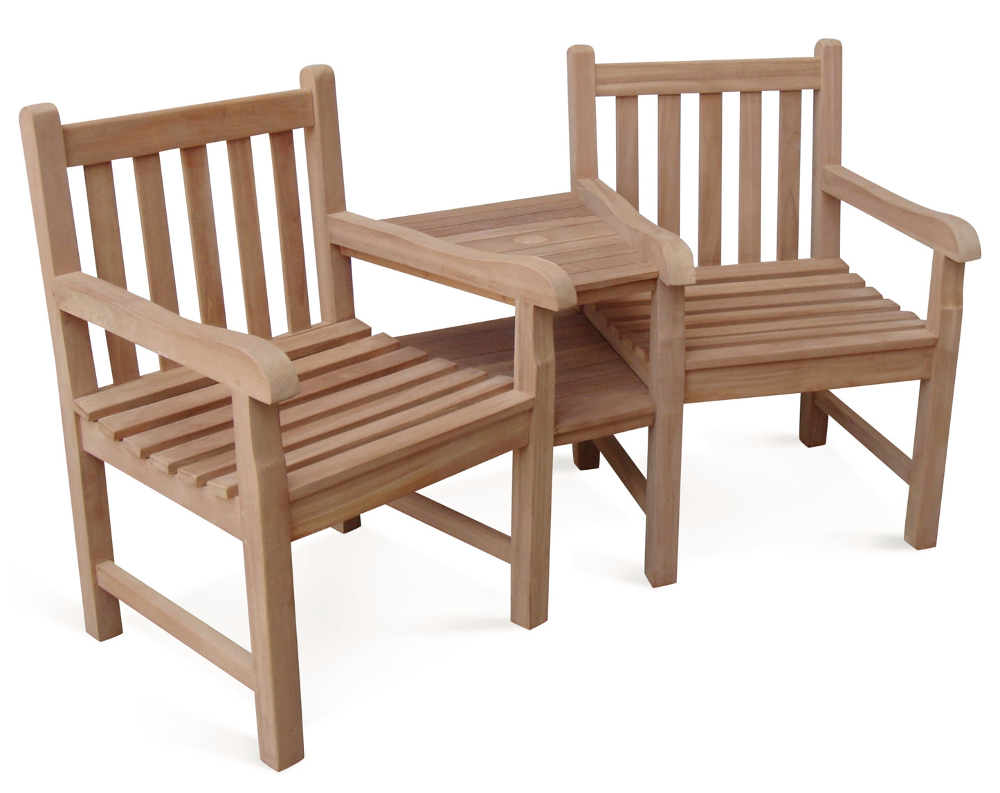 Java Teak Companion Set 2 Seat Garden Love Tete Bench FLEGT Certified - 1/2 Price Deal