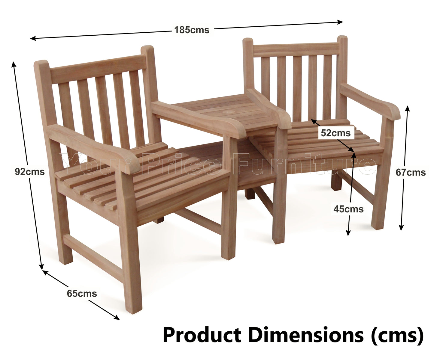 Java Teak Companion Set 2 Seat Garden Love Tete Bench FLEGT Certified - 1/2 Price Deal