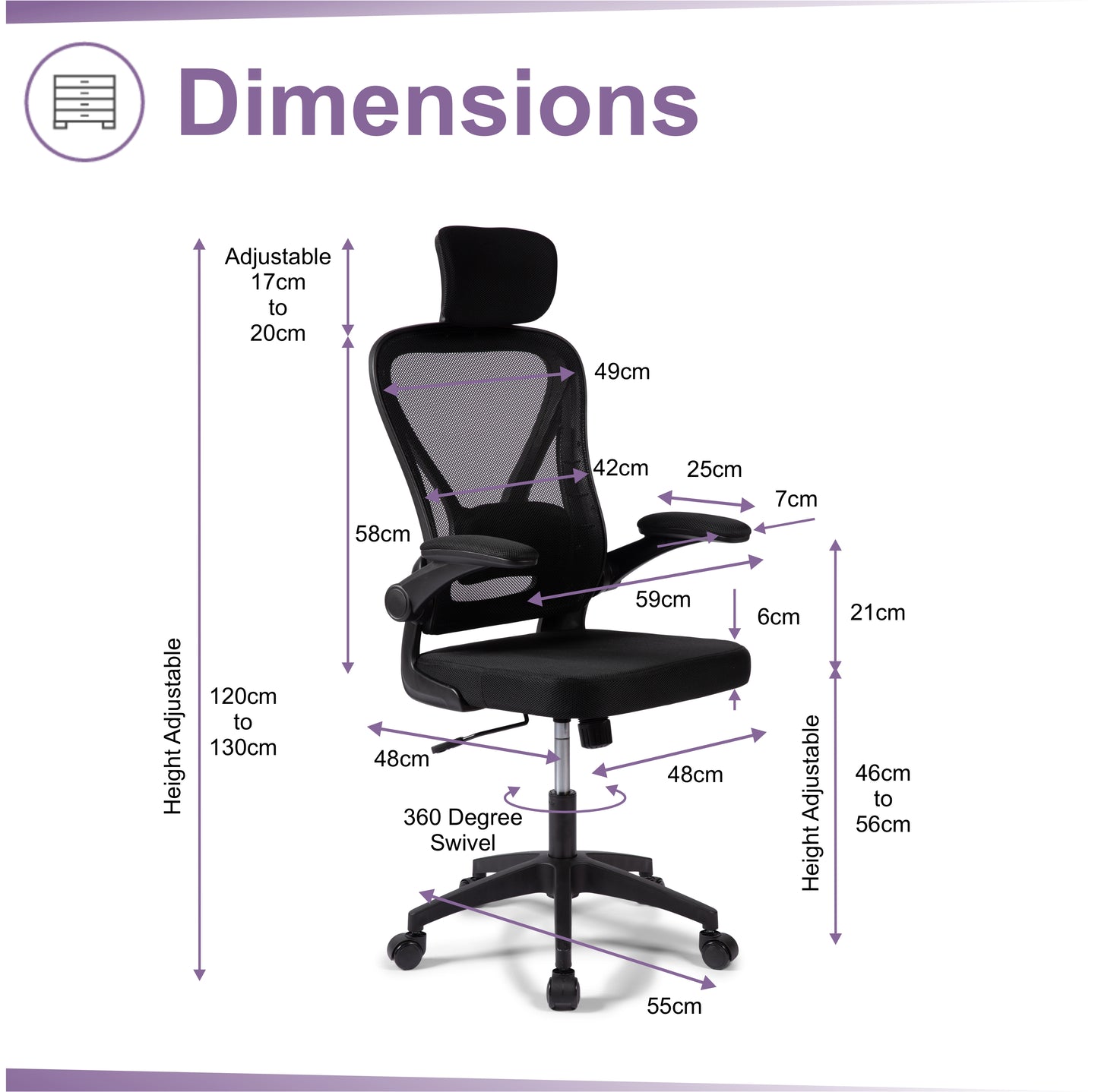 Litton Mesh Back Home Office Chair Black 1/2 Price Deal