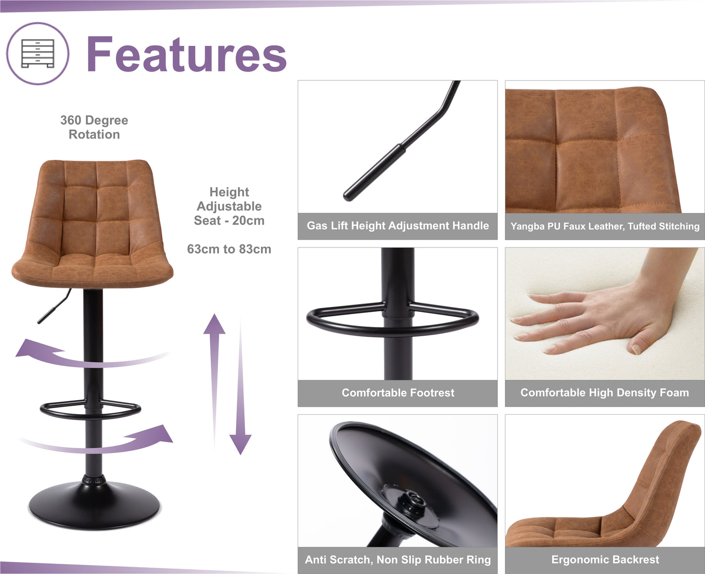 2 Nova Bar Stools Chestnut Brown 1/2 Price Deal