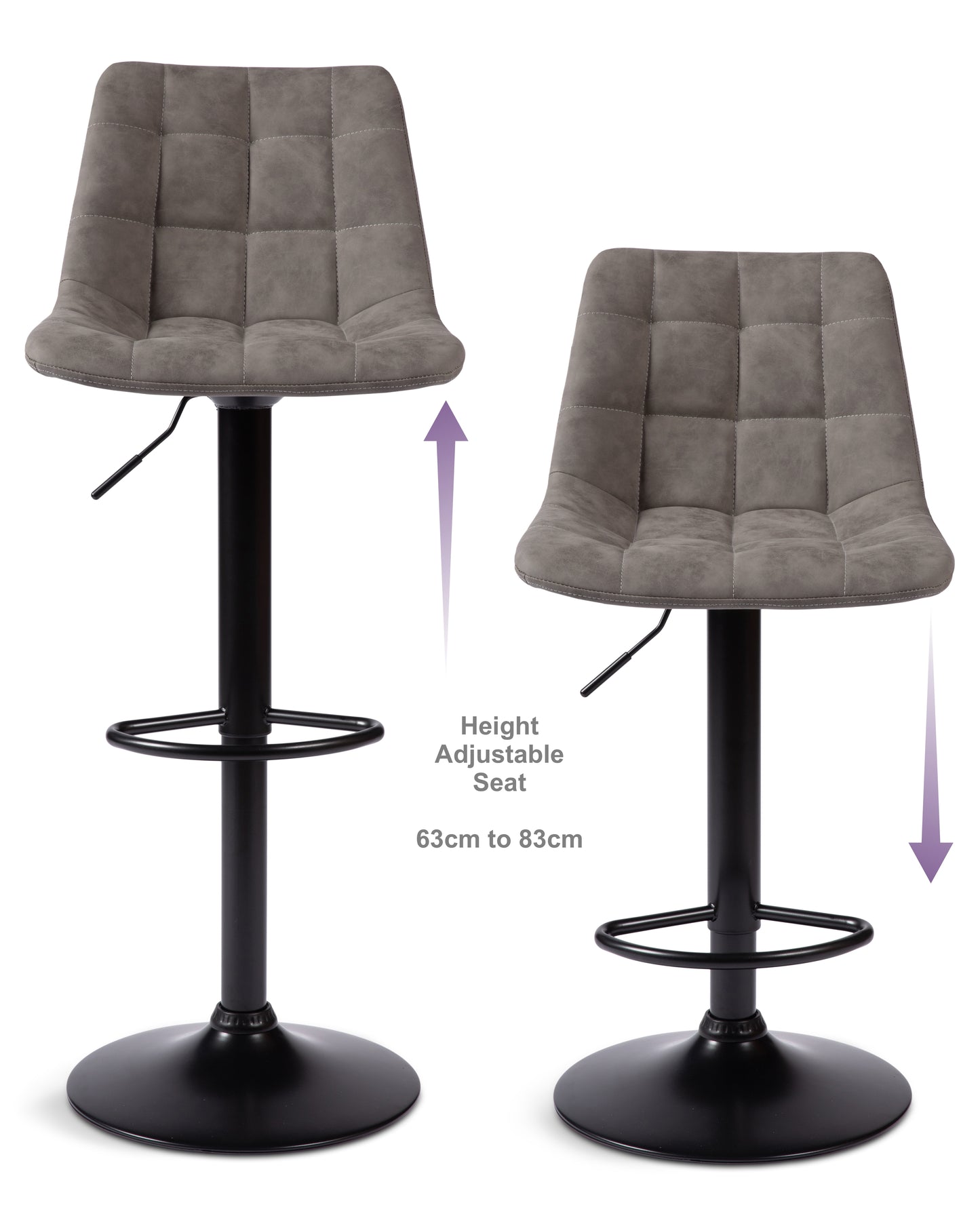 2 Nova Bar Stools Smoke Grey 1/2 Price Deal