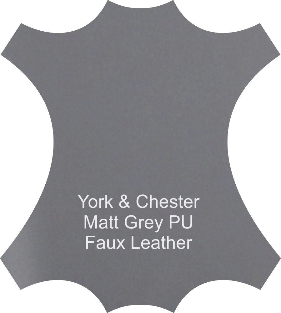 York Grey Faux Leather Dining Chairs Swatch