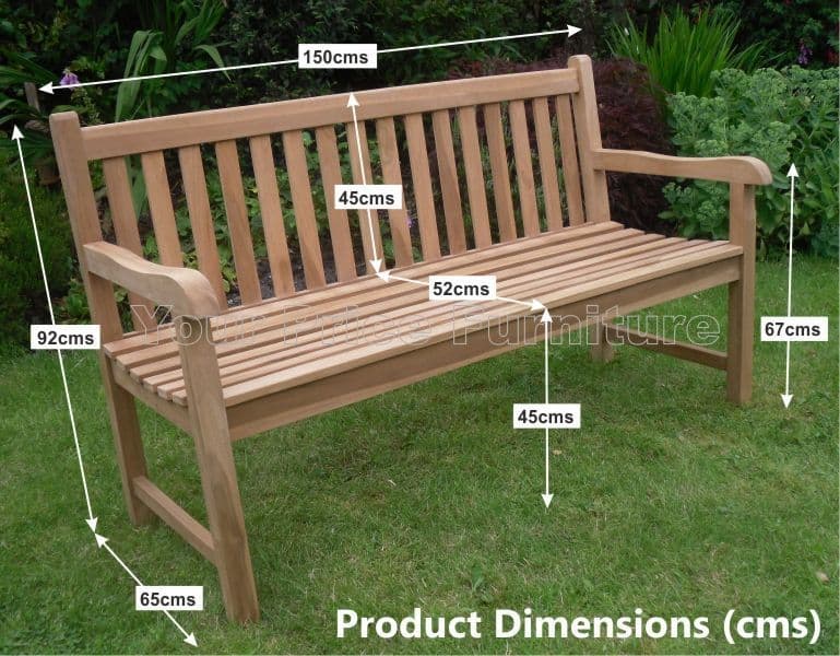 Java 3 Seat Teak Bench Dimensions