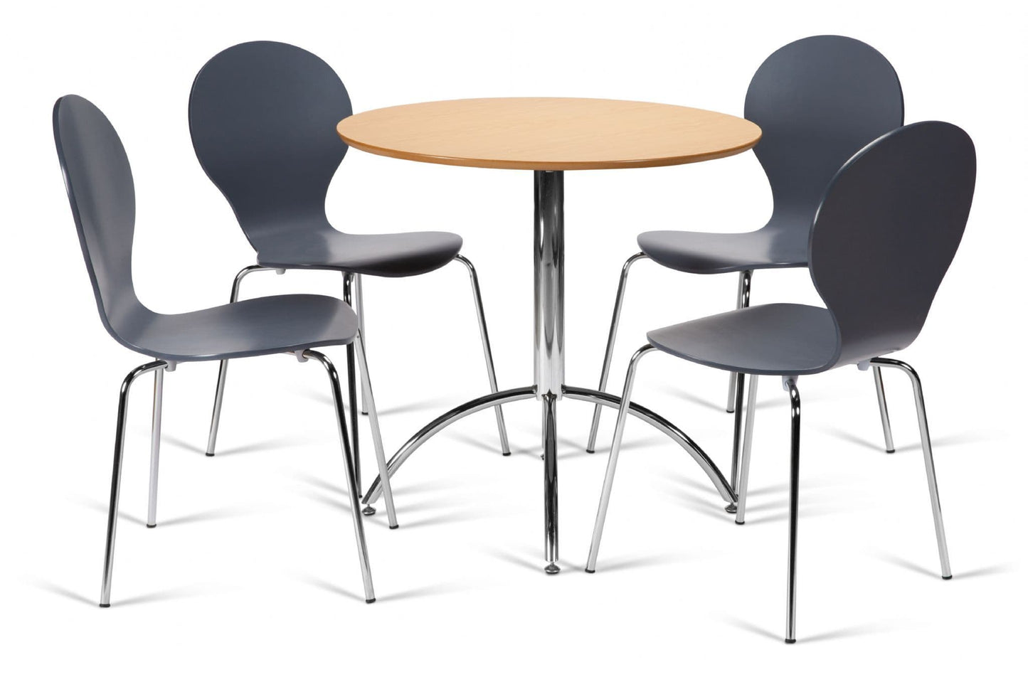 Kimberley Dining Set Natural Table & 4 Slate Grey Chairs