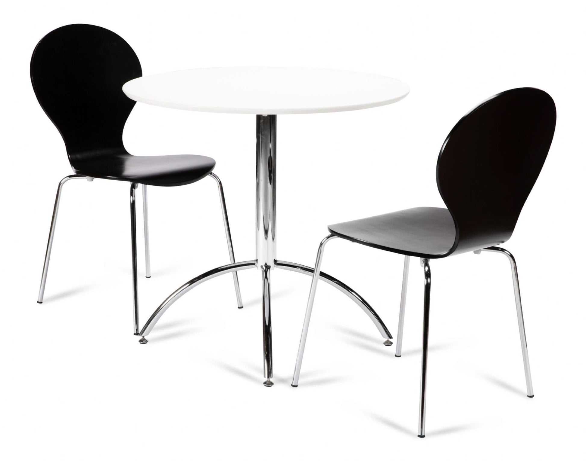 Kimberley Dining Set White Table & 2 Black Chairs