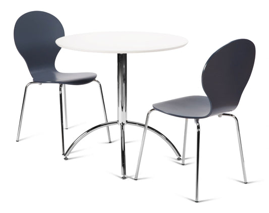 Kimberley Dining Set White Table & 2 Slate Grey Chairs
