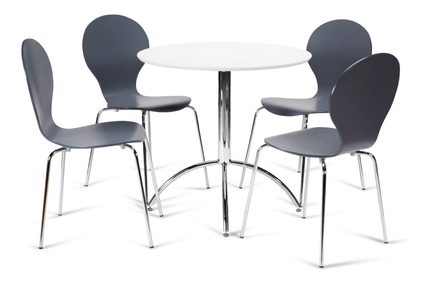 Kimberley Dining Set White Table & 4 Slate Grey Chairs