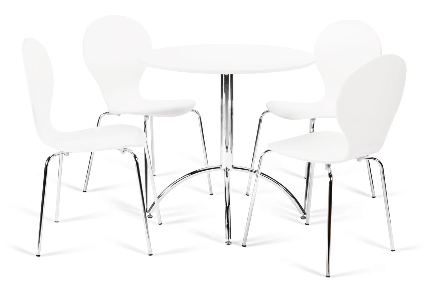 Kimberley Dining Set White Table & 4 White Chairs