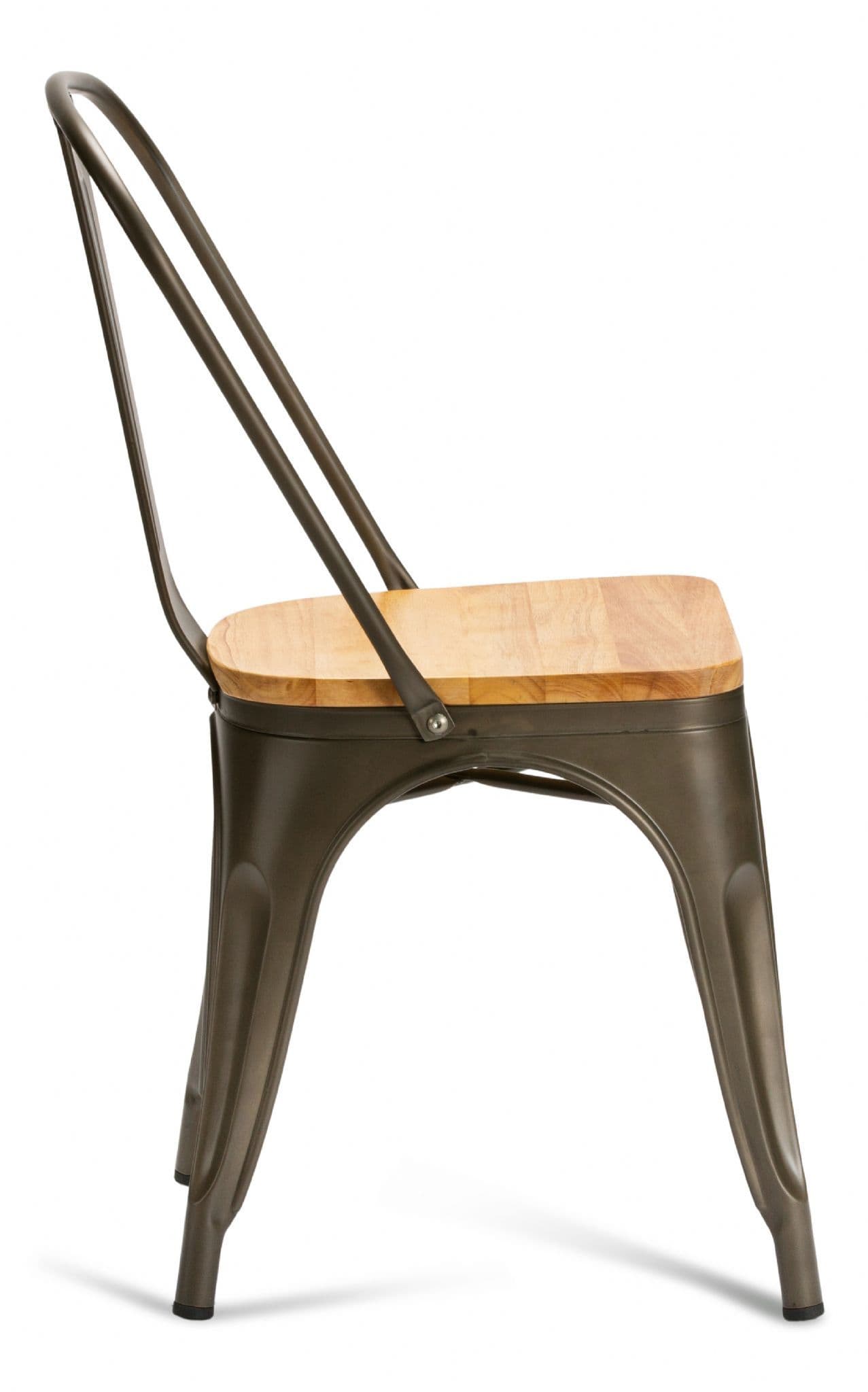 Tolix style chair online wooden seat