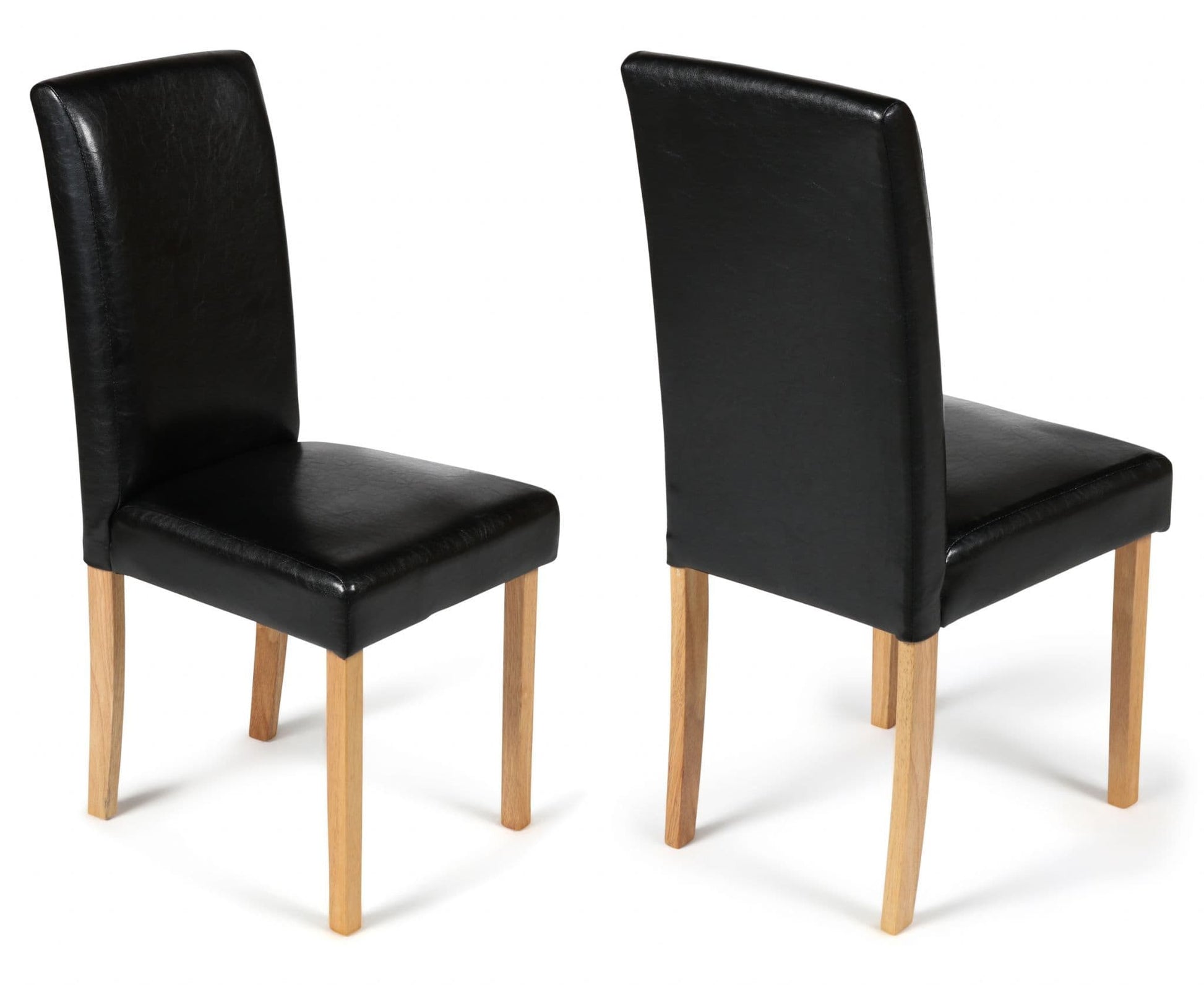 2 Black Torino Faux Leather Dining Chairs