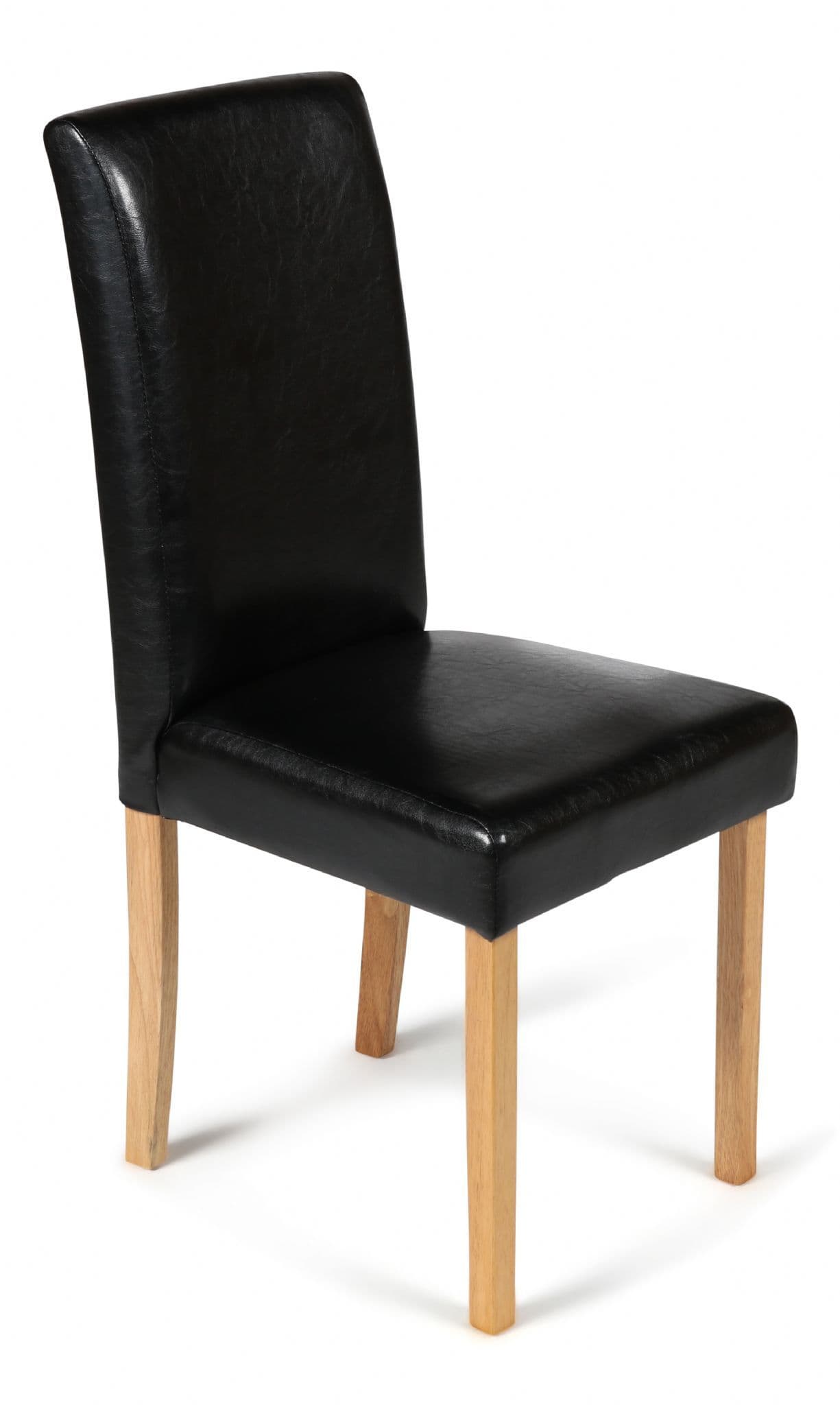 Black Torino Faux Leather Dining Chairs Front View