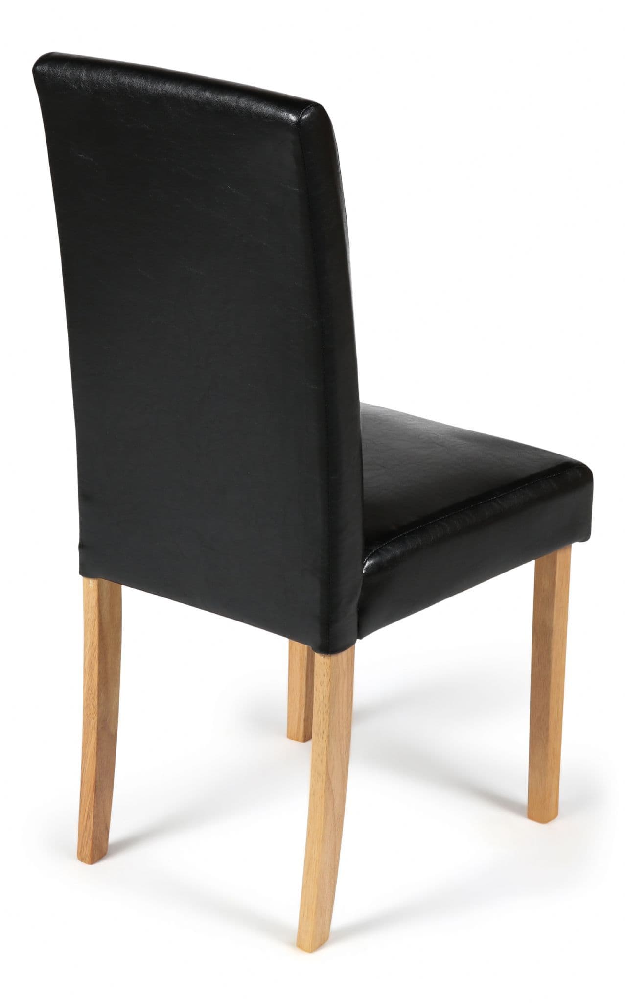 Black Torino Faux Leather Dining Chairs Rear View