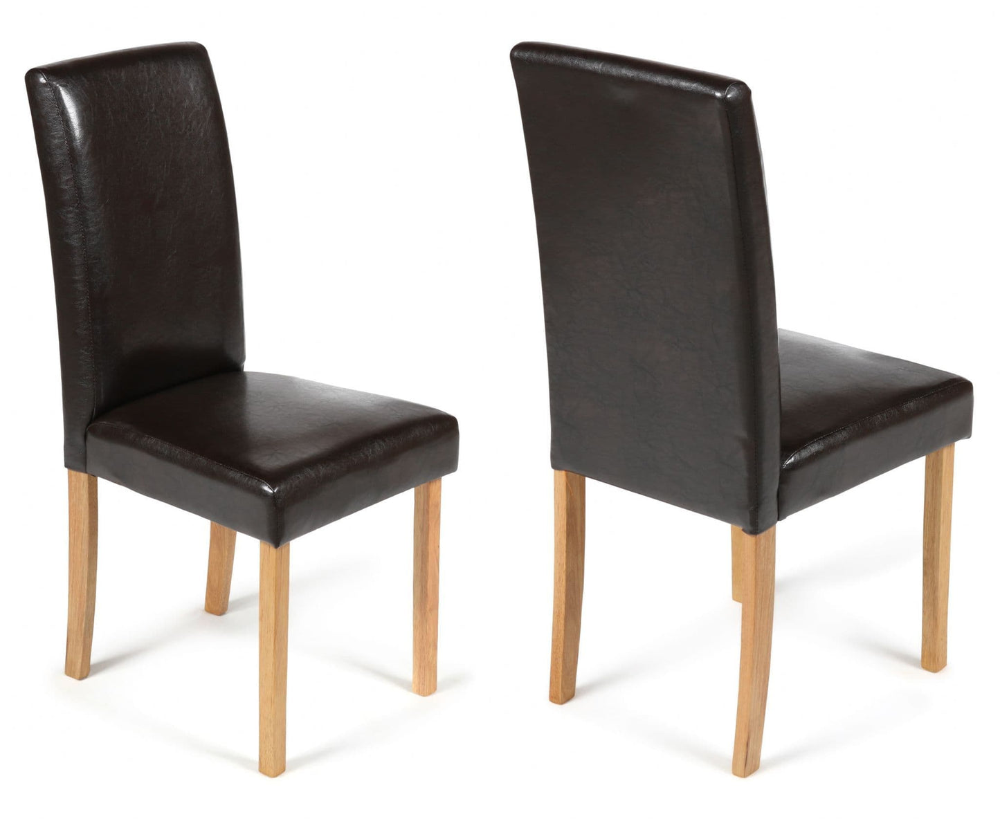 2 Brown Torino Faux Leather Dining Chairs